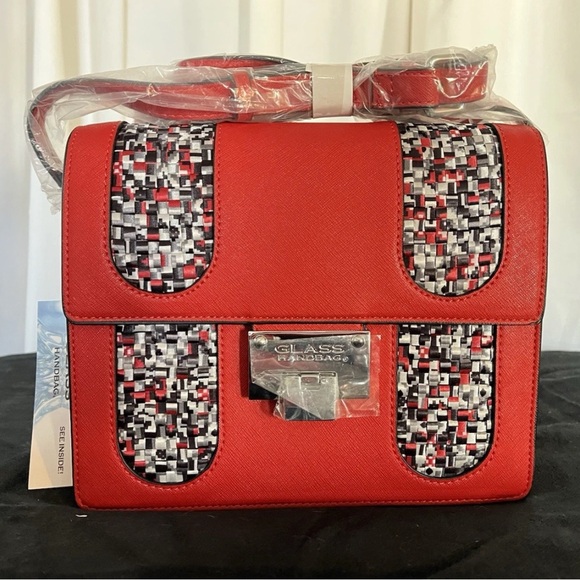 Glass Handbag Handbags - Red Pixel Cross-Body Bag ~ Glass Handbag ~ Built-In Light-  New With Tags